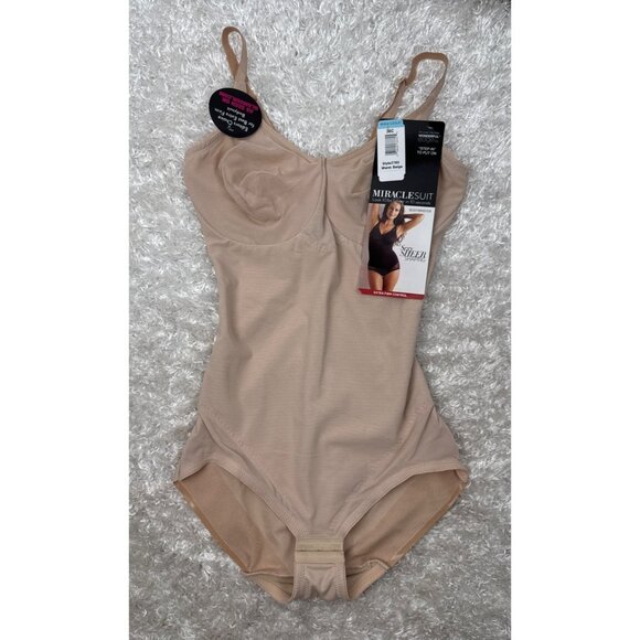 Miraclesuit Women's Bodysuit Briefer (Model 2783) Beige/Nude Size 36C - Picture 4 of 10